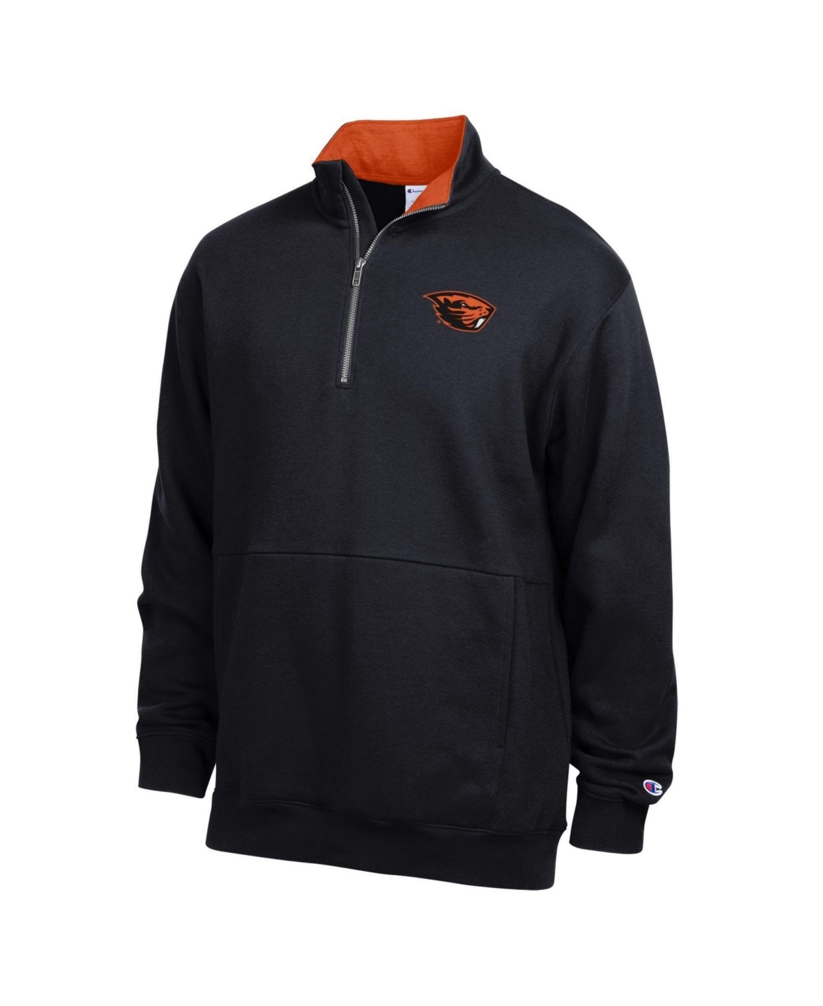 Champion Men's Black Oregon State Beavers Fleece Quarter-Zip Pullover - Black