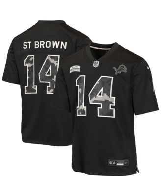 Big Boys' and Girls' Amon-Ra St. Brown Black Detroit Lions 2026 Salute to Service Game Jersey