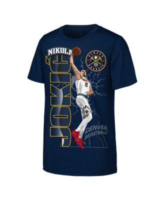Big Boys' and Girls' Nikola Jokic Navy Denver Nuggets Height T-Shirt
