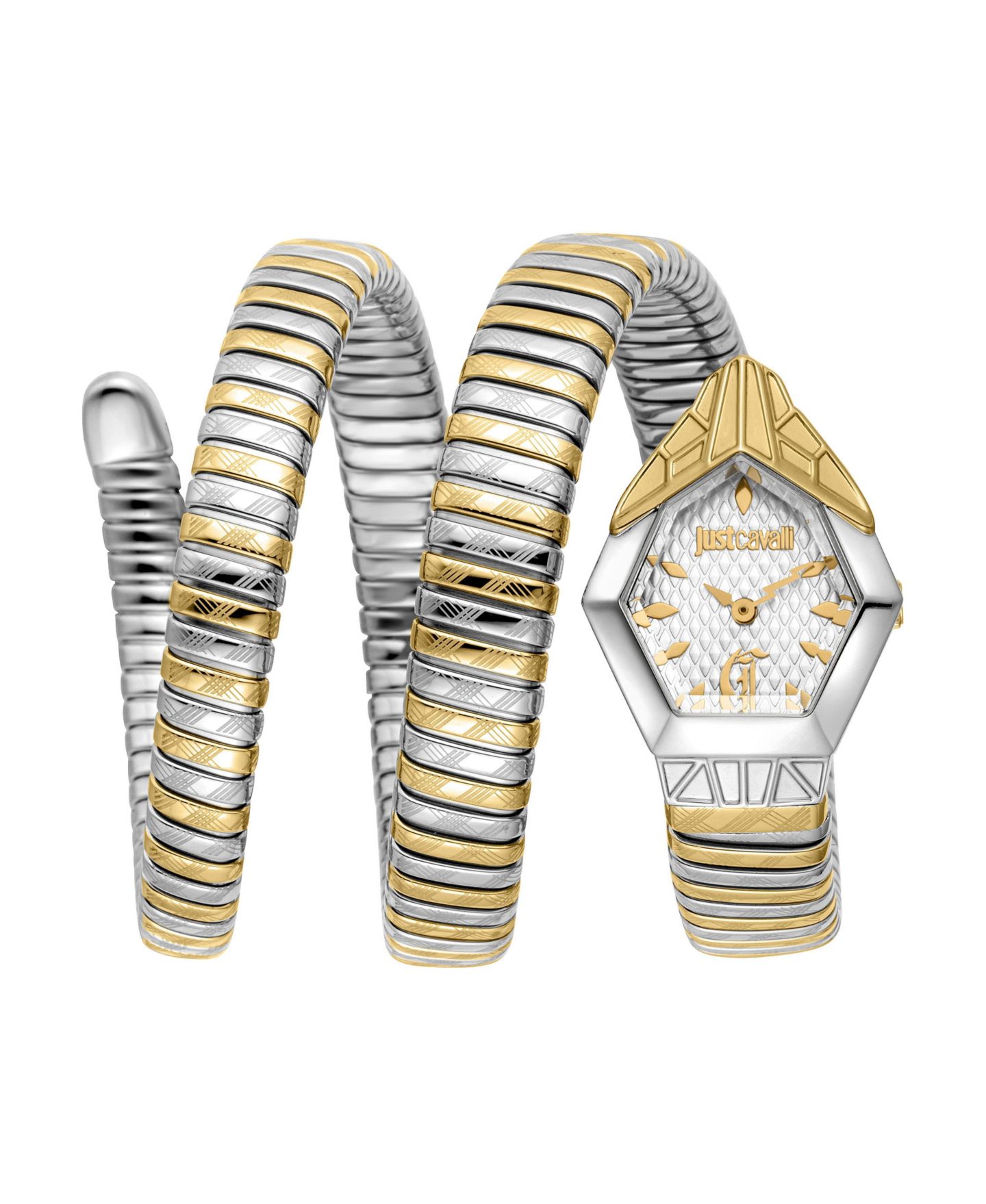 Женские часы Just Cavalli Quartz Water-Resistant Two-Tone Stainless Steel Bracelet Watch, 23 mm, цвет: Двухцветный — фото 1