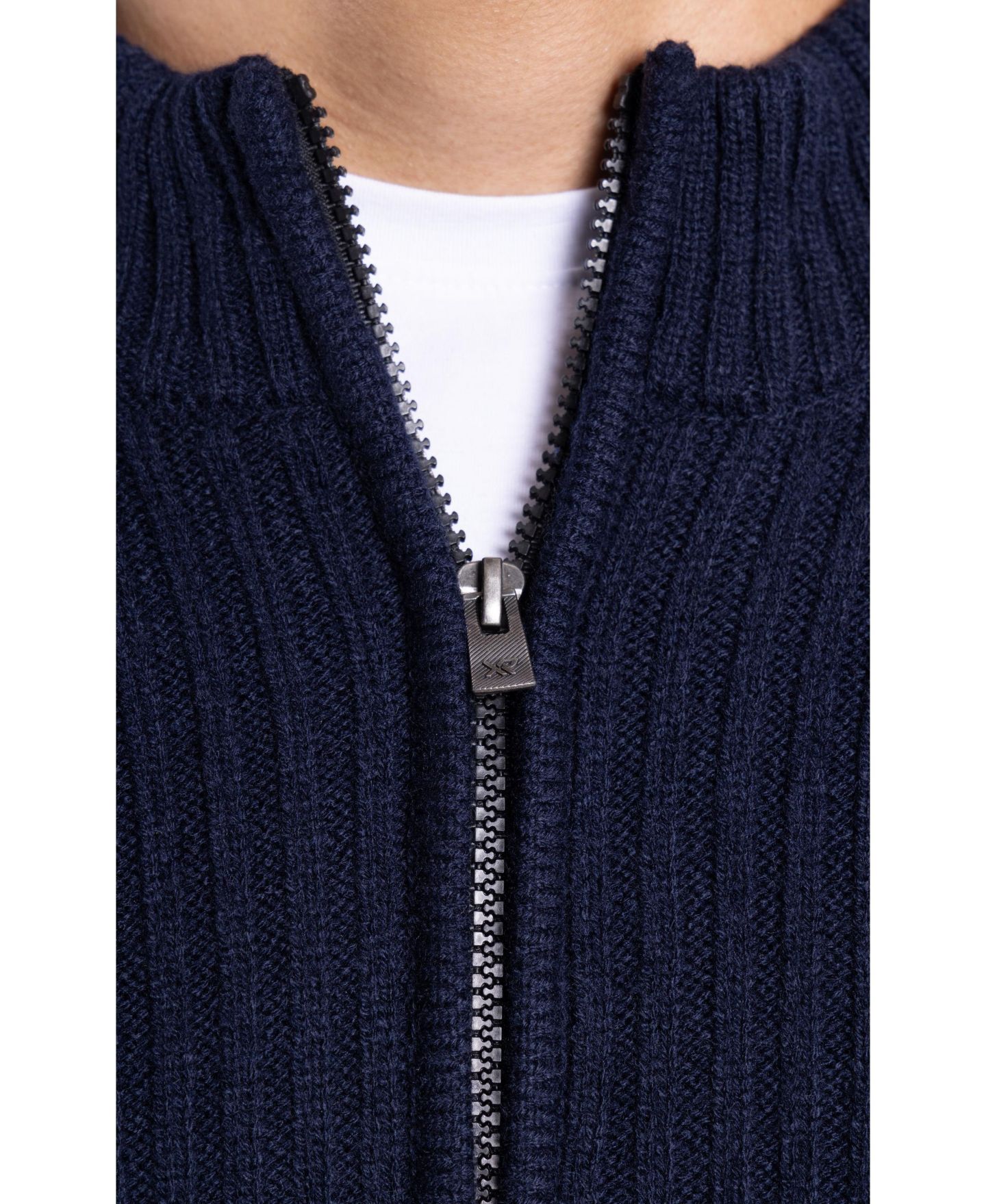 Мужской свитер X-Ray Ribbed Mock Neck Quarter-Zip, цвет: Тёмно-синий — фото 18
