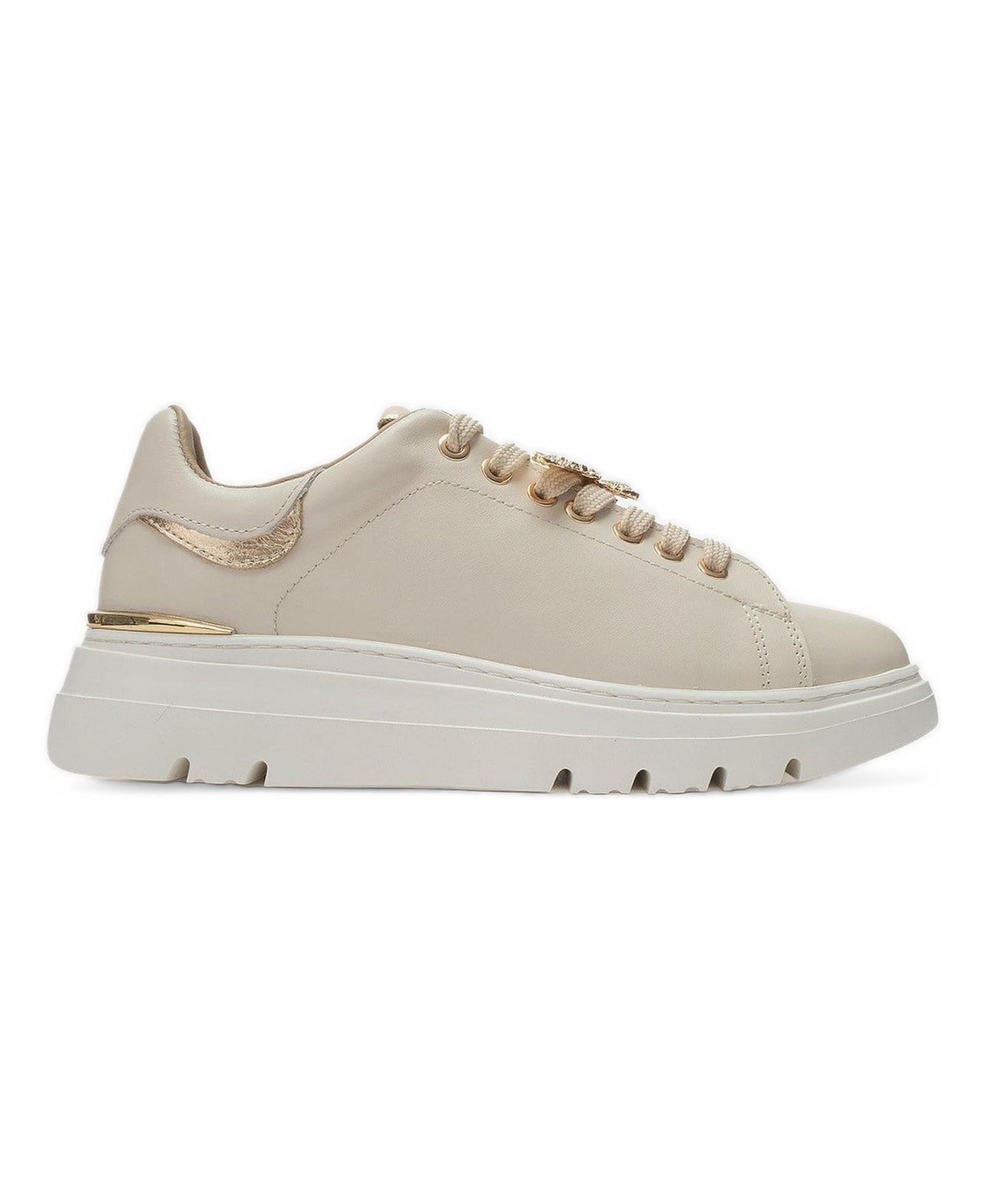 Женские кроссовки Forever & Always Shoes Jenny Leather Round-Toe Casual, цвет: Бежевый — фото 2