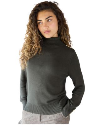 Women's Arabella Button Trim Turtleneck Sweater