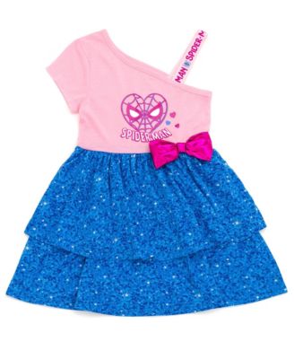 Girls' 4-16 Asymmetrical One-Shoulder Two-Tiered Sleeveless Dress