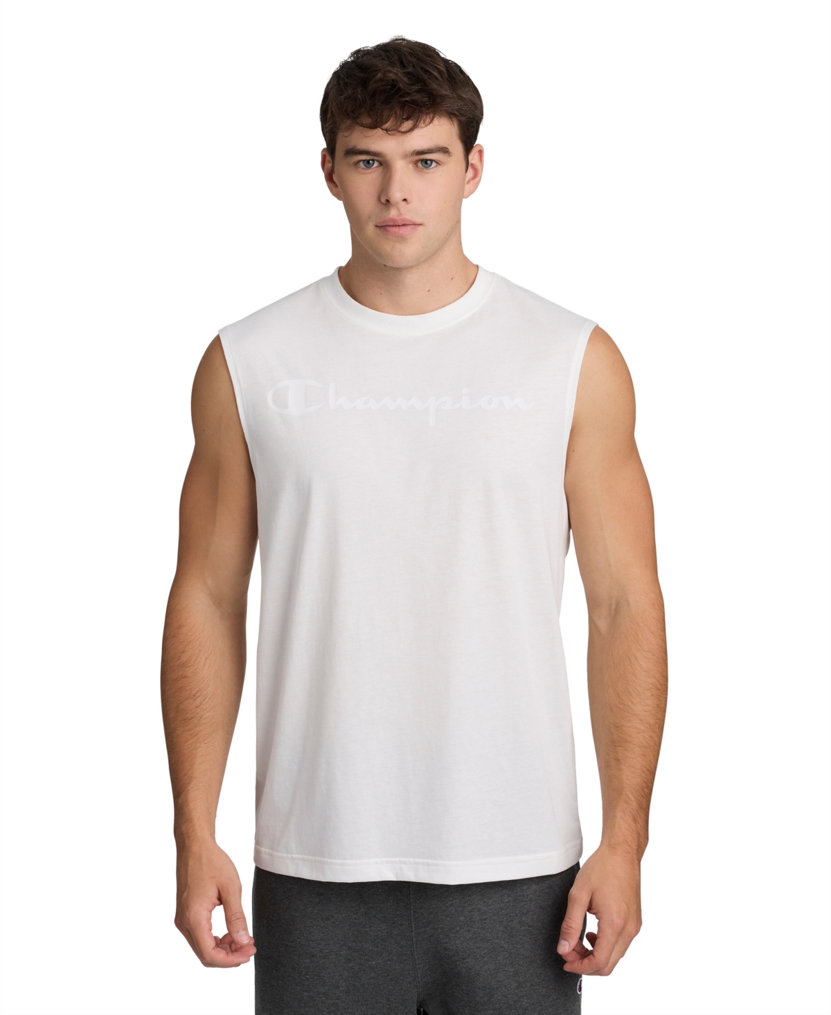 Champion Men's Graphic Muscle Crewneck T-Shirt - White