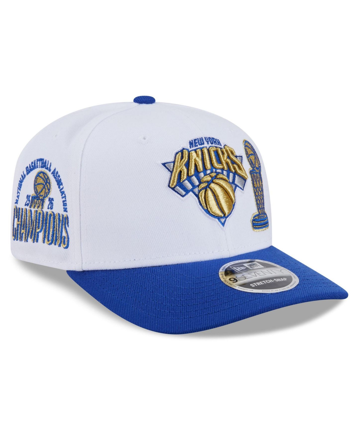 Мужская кепка New Era White, Blue New York Knicks 2026 Ring Ceremony 9SEVENTY Adjustable Hat — фото 2