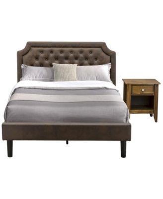 GB25F-1GA08 2-Pieces Full Size Bed Set with Platform Bed and an Antique Walnut Nightstand