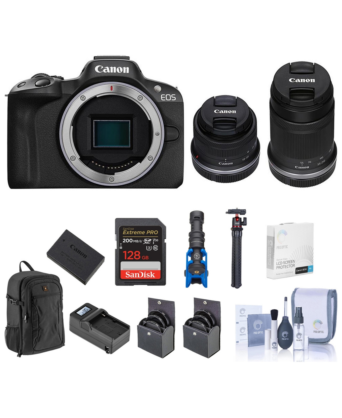 Canon Eos R50 24.2MP Mirrorless Camera Kit with Rf-s 18-45mm and Rf-s 55-210mm Lenses - Black