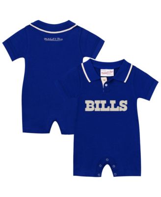 Baby Boys and Girls Royal Buffalo Bills Retro Roots Rugby Romper