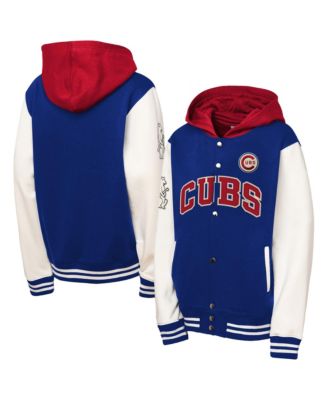 Big Boys' and Girls' Royal Chicago Cubs Court Side Fleece Full Snap Jacket