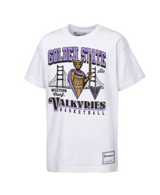 Big Boys' and Girls' White Golden State Valkyries Land of the Free T-Shirt