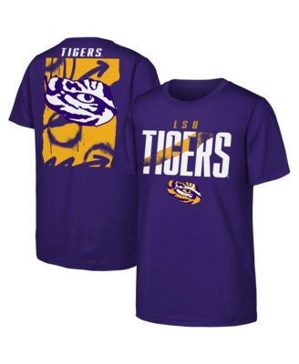 Big Boys' and Girls' Purple LSU Tigers Cut Through T-Shirt