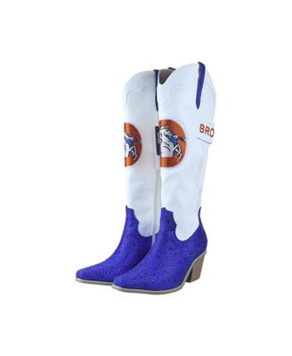 Women's White Denver Broncos Crystal Cowboy Boots