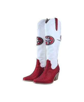 Women's White San Francisco 49ers Crystal Cowboy Boots