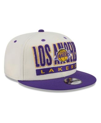 Big Boys' and Girls' Cream/Purple Los Angeles Lakers Classic 9FIFTY Snapback Hat