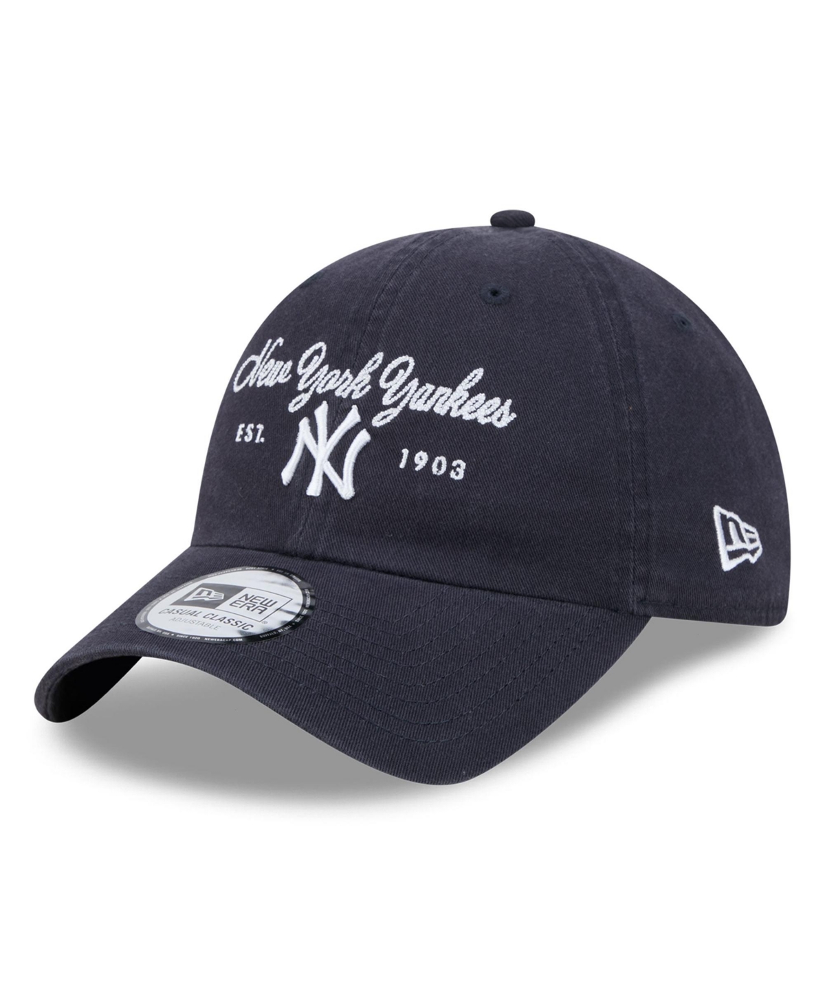 New Era Women's Navy New York Yankees Script Casual Classic Adjustable Hat - Navy