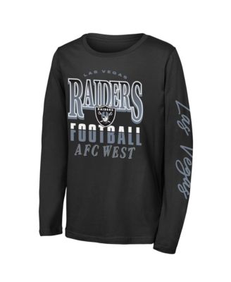 Big Boys' and Girls' Black Las Vegas Raiders Real Ones Long-Sleeves T-Shirt