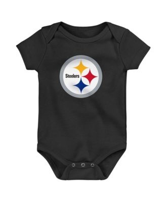 Baby Boys and Girls Black Pittsburgh Steelers Primary Logo Bodysuit