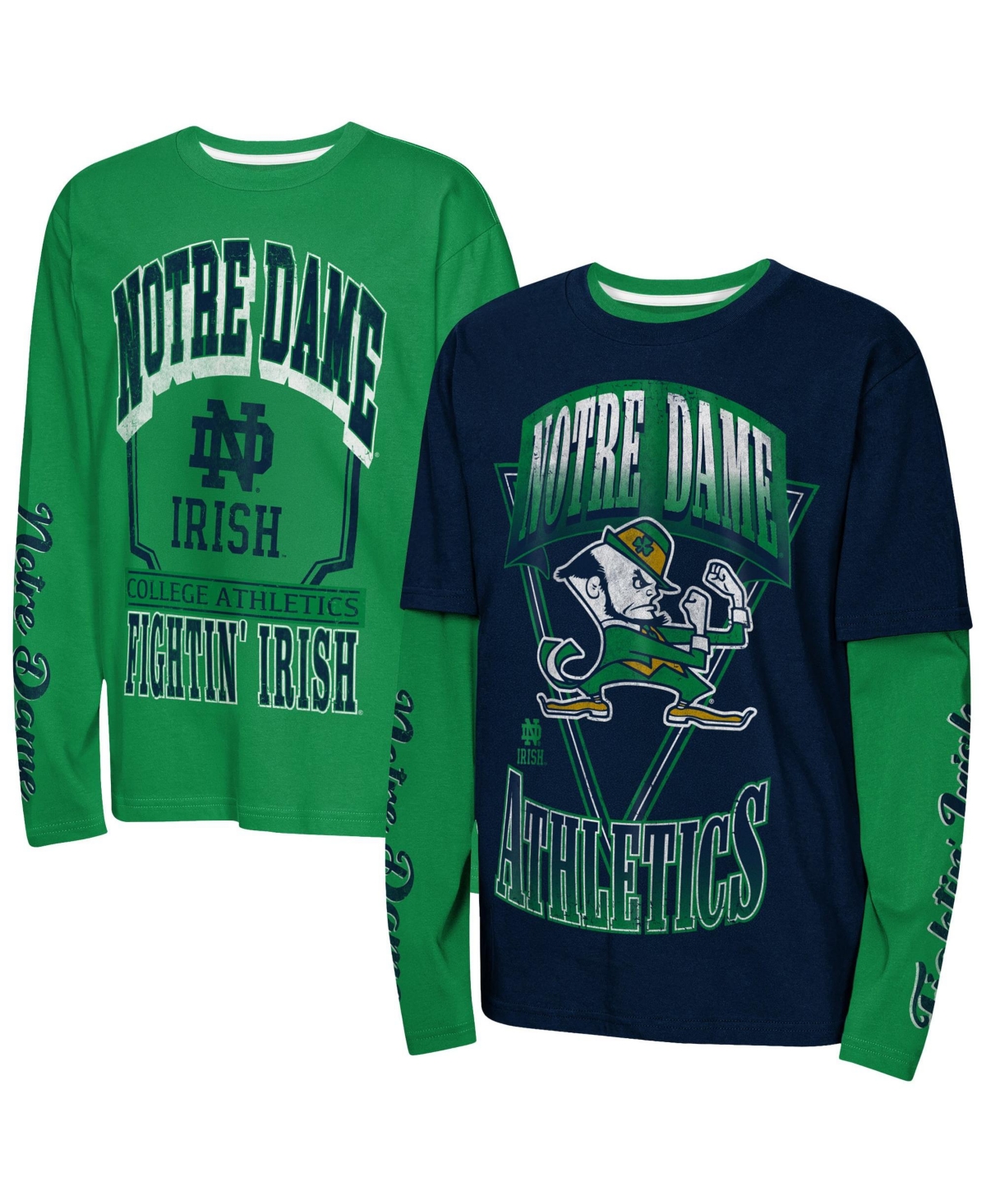 Outerstuff Big Boys' and Girls' Navy Notre Dame Fighting Irish Combo T-Shirt Set - Navy