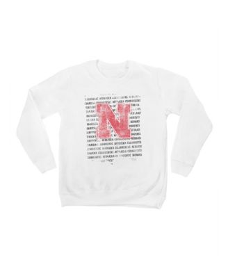Big Boys' and Girls' White Nebraska Huskers Bold Type Pullover Sweatshirt