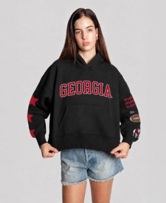 Women's Black Georgia Bulldogs Cropped Spirit Hoodie