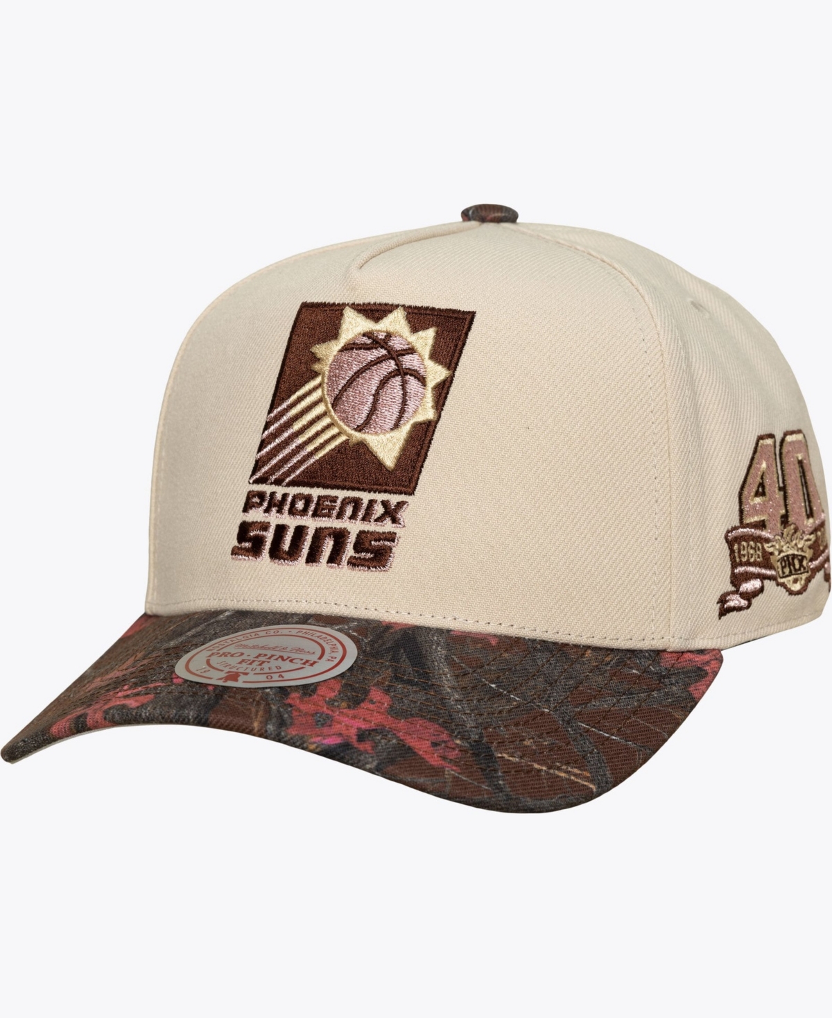 Mitchell & Ness Men's and Women's Cream Phoenix Suns Hardwood Classics Fall Pink Pro Snapback Hat - Cream