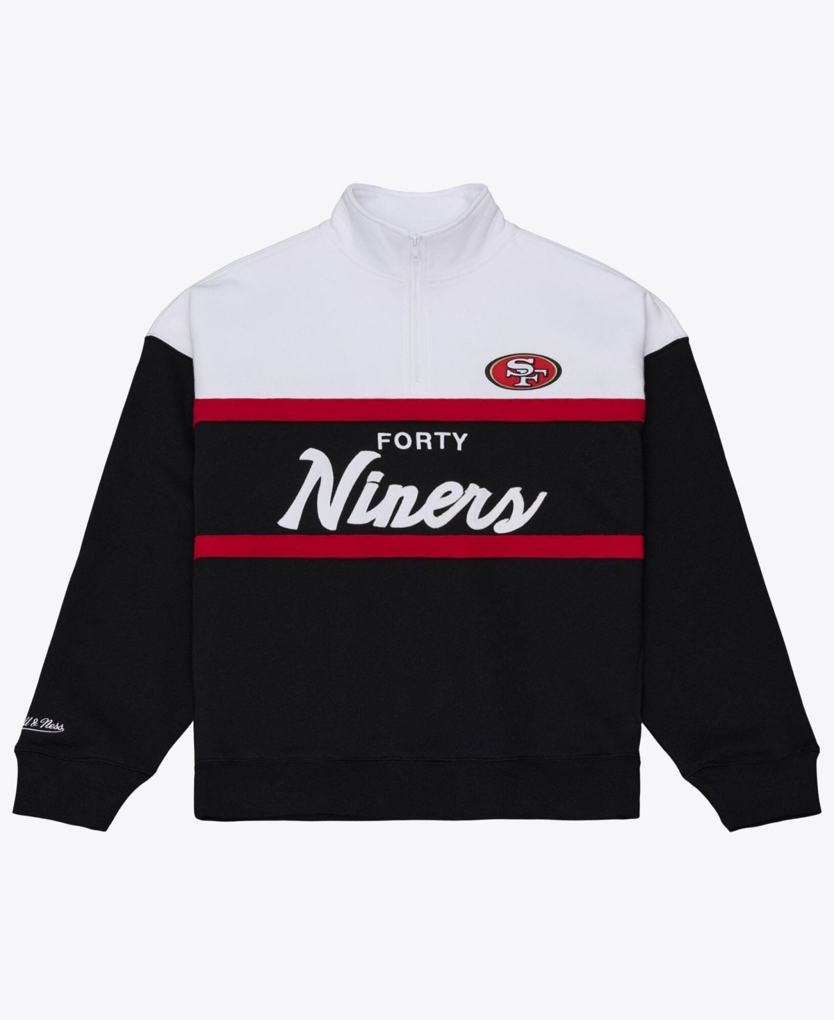 Mitchell & Ness Women's Black San Francisco 49ers Head Coach Quarter-Zip Pullover - Black