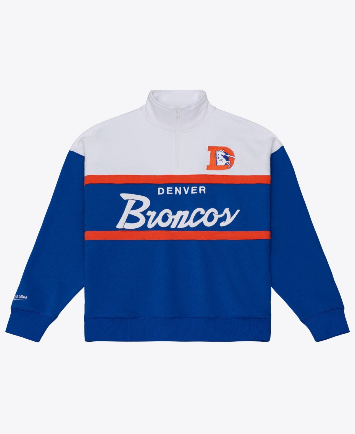 Mitchell & Ness Women's Blue Denver Broncos Head Coach Quarter-Zip Pullover - Blue
