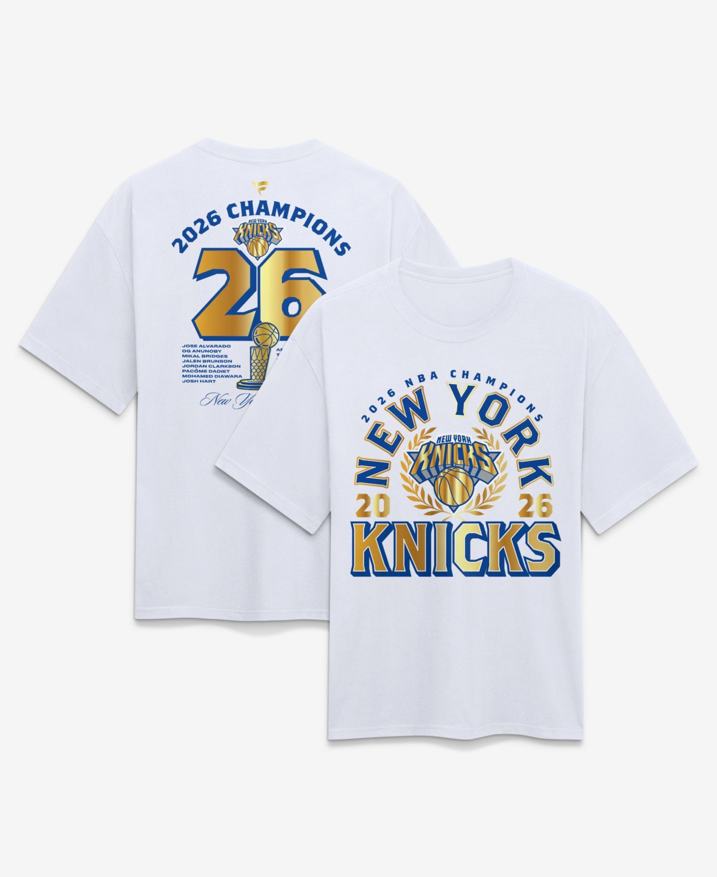 Мужская футболка Fanatics White New York Knicks 2026 Banner Makers Roster — фото 4