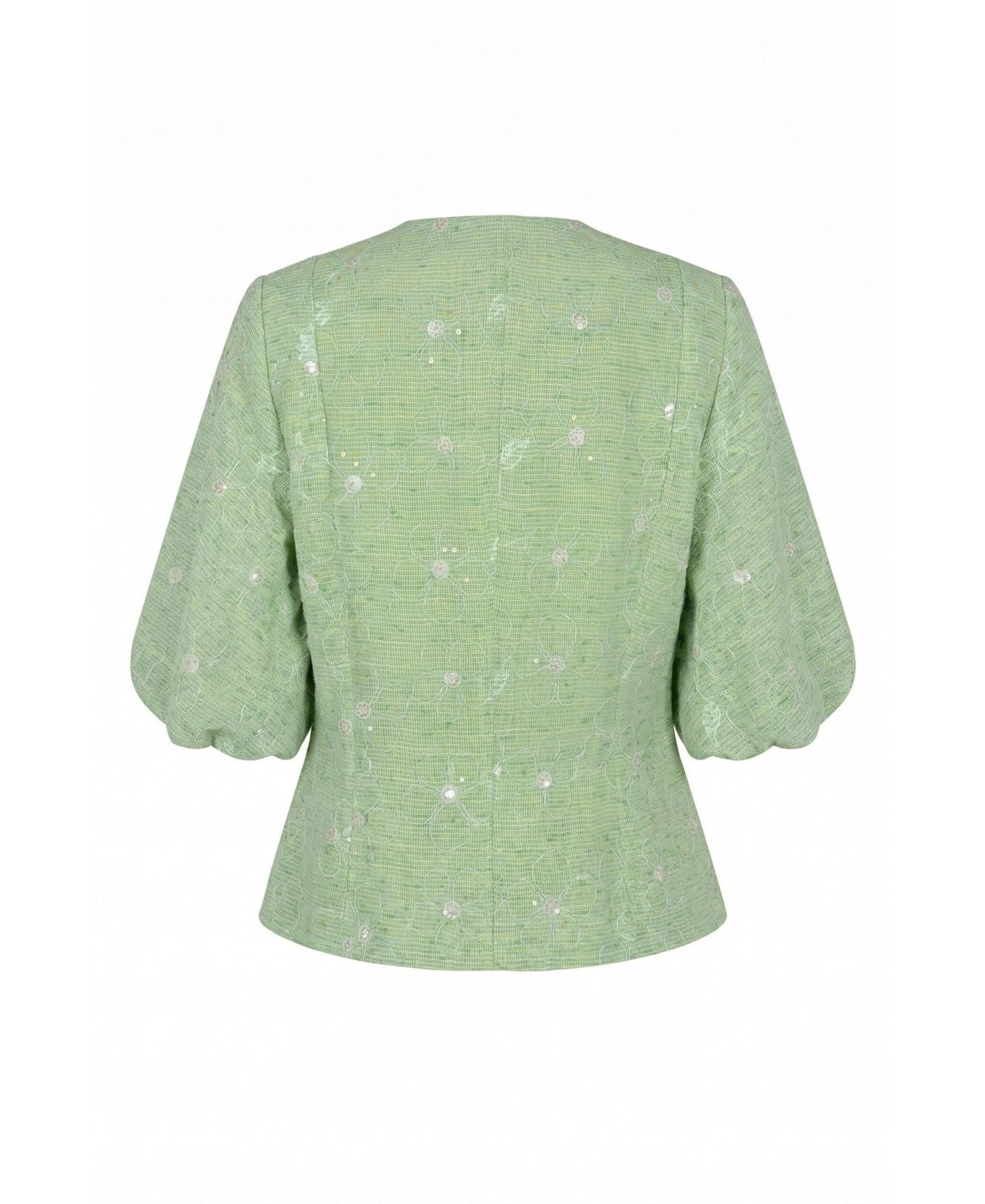 Женская блузка Modenaire Floral Puff Sleeve, цвет: Зелёный — фото 6