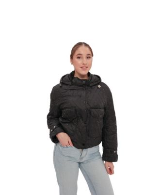 Women's Hooded Quilted Cropped Jacket