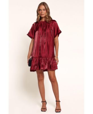 Women's Caden Short-Sleeve Crewneck Ruffle Mini Dress