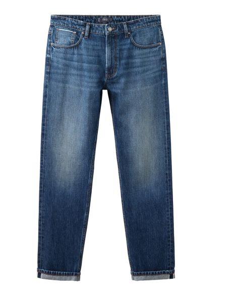 Мужские джинсы Mango Pola Mid-Rise Regular-Fit, цвет: Средний синий