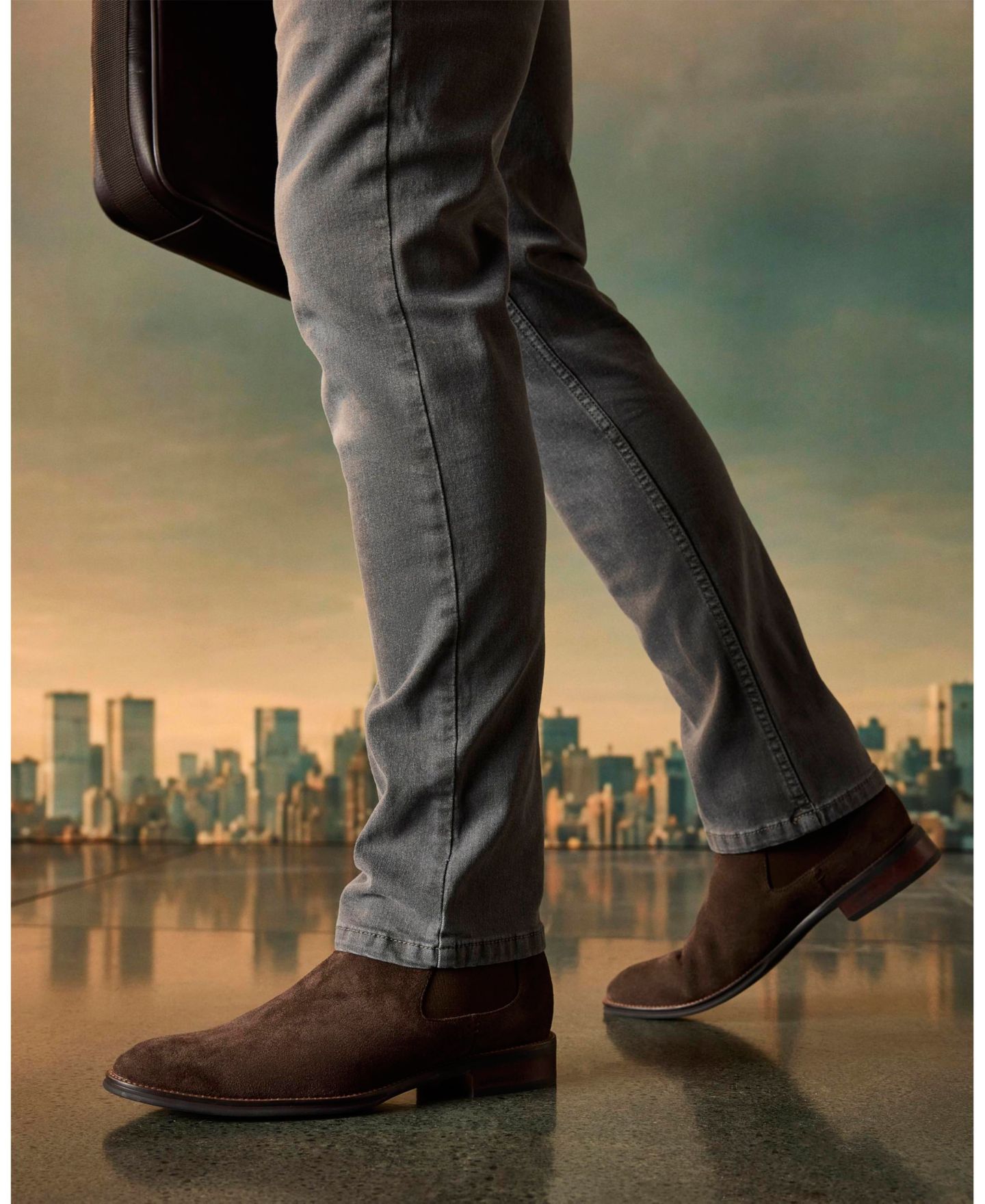 Мужские ботинки Kenneth Cole New York Tully Leather Chelsea, цвет: Коричневый замшевый — фото 6