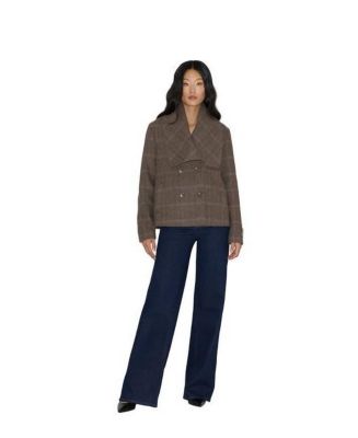 Women's TALA-HC Herringbone Plaid Double-Breasted Wool-Blend Jacket