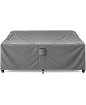 Outdoor Couch Cover Water Resistant, 3-Seater Patio Sofa and Loveseat Cover with Air Vents and Leg Straps - 76"W x 33"D x 32.5"H - Grey