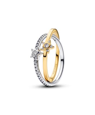 Stella Cubic Zirconia Crossover Stackable Two-Tone Ring