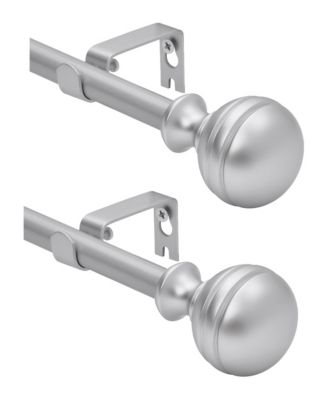 D14 5/8-Inch Adjustable Decorative Curtain Rod, 28-48 Inches, 2-Pack
