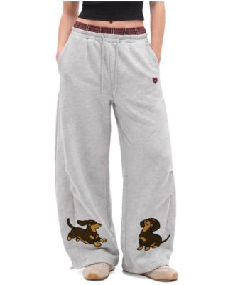 Women's Dachshund Double-Waist Baggy Barrel Sweatpants