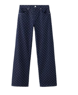 Women's Rhinestone Detail Straight Jeans