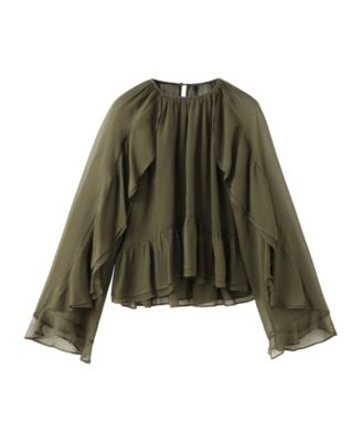 Women's Semi-Transparent Ruffled Top
