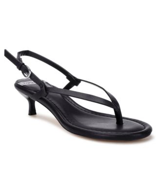 Women's Brisbou Leather Kitten Heel Thong Slingback Sandals