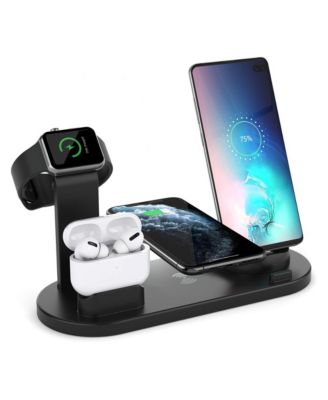 Wireless 4 in 1 Multi-functional Charge Station Organizer Compatible with Smartphones, Apple Watches, AirPods & Tablets