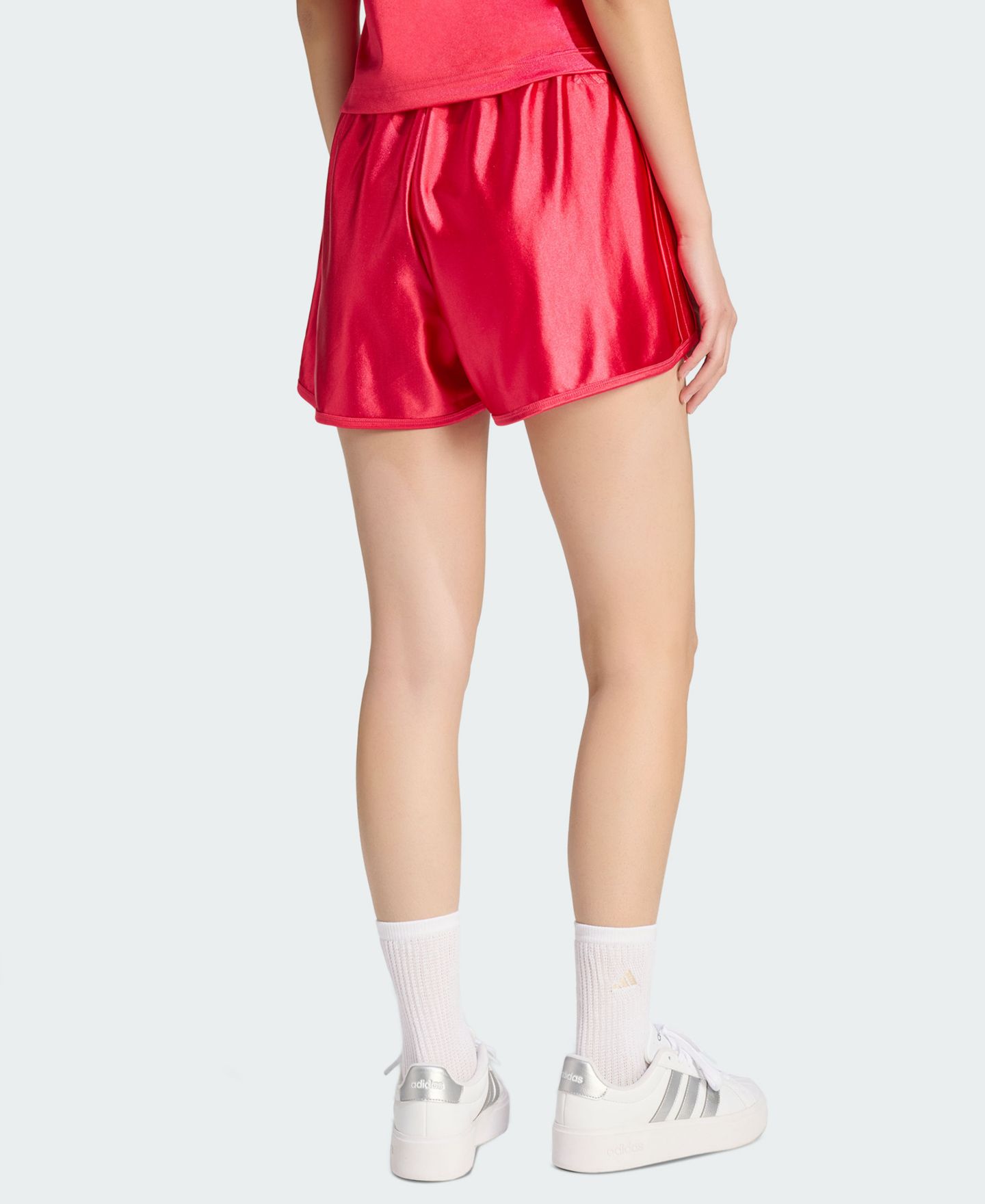 Женские шорты adidas Seasonal Essentials Satin High-Rise Loose-Fit, 3" Inseam, цвет: Чёрный — фото 10