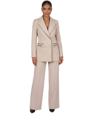 Women's Natasha Double-Breasted Peak-Lapel Tailored Blazer