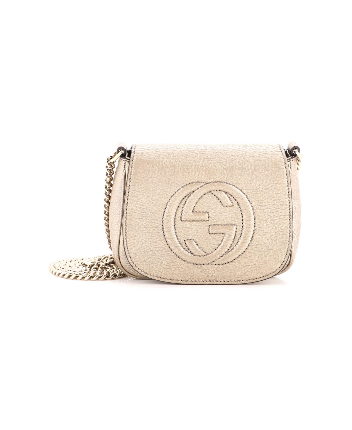 Pre-Owned Gucci Small Soho Chain Crossbody Bag Leather - Gold