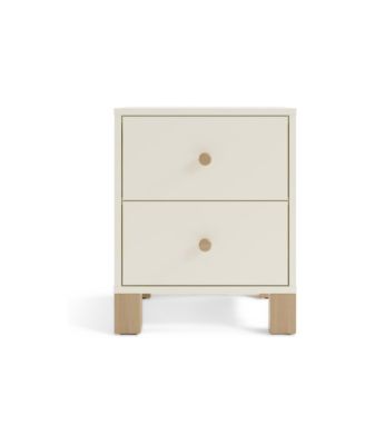 California 2 Drawer Nightstand - Frosted Oat with Driftwood