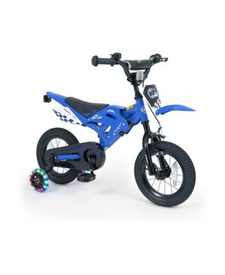 12 in Motorcycle-Style Kids Bike with Training Wheels, 143 lb. Capacity, Ages 3-4