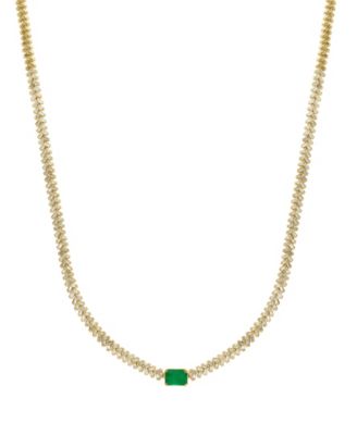 Emerald (0.81 ct. t.w.) & Diamond (2.042 ct. t.w.) Necklace in 14k Yellow Gold