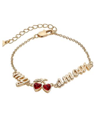 My Cherry Amour Siam Crystal Adjustable Chain Bracelet